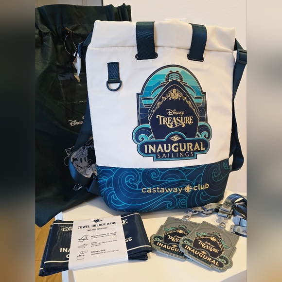 Disney Treasure Inaugural Sailings Merch -Tote Bag Lanyards Towel Holders